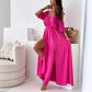 💖Limited Sale 49% OFF💖Robe élégante et sexy à col en V et fente latérale pour femmes