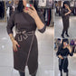 💕Que dois-je porter demain ?💕Robe taille haute tendance pour femme à manches longues