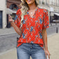 Spring Specials🌸  Women's Printed V-Neck Short Sleeve Top