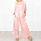Women's Star Patch Set Short Sleeve Casual Two-Piece Pajamas