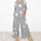 Women's Star Patch Set Short Sleeve Casual Two-Piece Pajamas