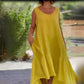 [36-50]Robe décontractée sans manches à col rond pour femme
