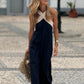 Robe longue sans manches pour femme de créateur (col noué)