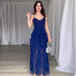 🎁Offre spéciale -50%⏳Robe longue élégante à volants et bretelles spaghetti pour femme
