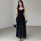 🎁Offre spéciale -50%⏳Robe longue élégante à volants et bretelles spaghetti pour femme