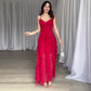 🎁Offre spéciale -50%⏳Robe longue élégante à volants et bretelles spaghetti pour femme