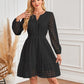 💕Durée limitée -50 %💕Robe ajourée à manches longues et col en V pour femme