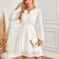 💕Durée limitée -50 %💕Robe ajourée à manches longues et col en V pour femme