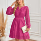💕Durée limitée -50 %💕Robe ajourée à manches longues et col en V pour femme