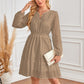 💕Durée limitée -50 %💕Robe ajourée à manches longues et col en V pour femme
