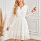 💕Durée limitée -50 %💕Robe ajourée à manches longues et col en V pour femme