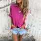 🌞Nouveau style d'été💐👗 Chemise décontractée ample de couleur unie pour femme