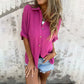 🌞Nouveau style d'été💐👗 Chemise décontractée ample de couleur unie pour femme