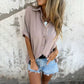 🌞Nouveau style d'été💐👗 Chemise décontractée ample de couleur unie pour femme