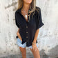 🌞Nouveau style d'été💐👗 Chemise décontractée ample de couleur unie pour femme