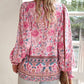 💖Chemise à manches longues à col V imprimé pour femmes