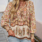 💖Chemise à manches longues à col V imprimé pour femmes