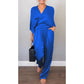 👗Remise de printemps 50%🧚‍♂️Ensemble de 2 hauts et pantalons élégants pour femme avec col en V