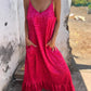 Robe longue imprimée à bretelles spaghetti pour femme
