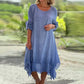 🌹Promotions de printemps🌹Robe Ample Élégante à Col Rond et Couleur Unie pour Femme(🔥50 % de réduction)