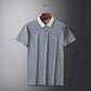 👕T-shirt à revers respirant à rayures pour homme