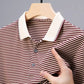 👕T-shirt à revers respirant à rayures pour homme