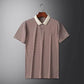 👕T-shirt à revers respirant à rayures pour homme