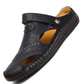 Sandales d'extérieur respirantes en cuir souple pour hommes de grande taille