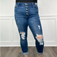 💥Offres exceptionnelles -49 % de réduction👖Jeans en denim taille haute à découpes pour femmes