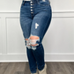 💥Offres exceptionnelles -49 % de réduction👖Jeans en denim taille haute à découpes pour femmes