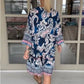 Robe décontractée pour femme avec col en V et motif floral