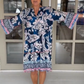 Robe décontractée pour femme avec col en V et motif floral