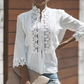 Haut patchwork blanc pour femme avec motif floral et dentelle