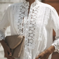 Haut patchwork blanc pour femme avec motif floral et dentelle