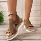 Sandales à Bride Arrière à Talon Compensé Tendance pour Femmes