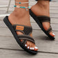 Sandales plates confortables à bout ouvert pour pieds larges