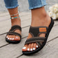 Sandales plates confortables à bout ouvert pour pieds larges
