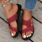 Sandales plates confortables à bout ouvert pour pieds larges