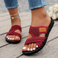 Sandales plates confortables à bout ouvert pour pieds larges