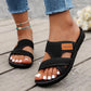 Sandales plates confortables à bout ouvert pour pieds larges