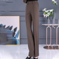 Pantalon décontracté taille haute à jambe droite pour femme