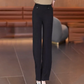 Pantalon décontracté taille haute à jambe droite pour femme