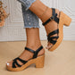 🎁Offre spéciale -49 %⏳Sandales à talons et brides croisées tressées pour femmes