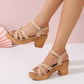 🎁Offre spéciale -49 %⏳Sandales à talons et brides croisées tressées pour femmes