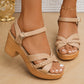 🎁Offre spéciale -49 %⏳Sandales à talons et brides croisées tressées pour femmes