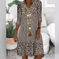 ☀Robe imprimée à manches cinq-quarts printemps/été
