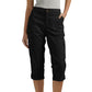 Pantalon cargo capri avec ceinture et plis au bas et plusieurs poches