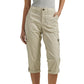 Pantalon cargo capri avec ceinture et plis au bas et plusieurs poches