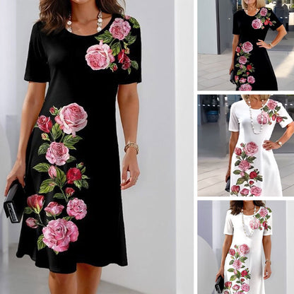 🌸 Spécial printemps 💐 Robe à manches courtes Rose Bloom
