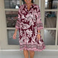 Robe décontractée pour femme avec col en V et motif floral